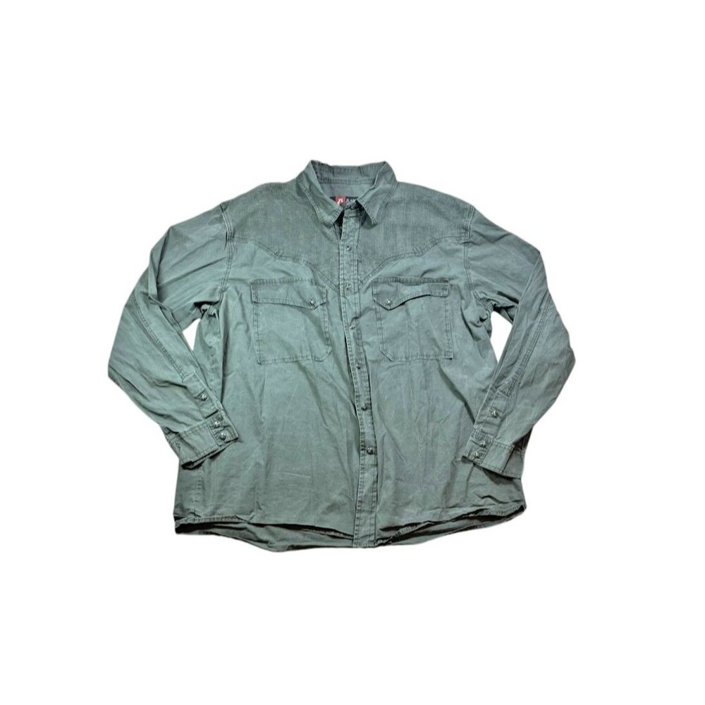 Kakadu Traders Australia Mens Size XXL Pearl Snap Work Shirt Green Utility